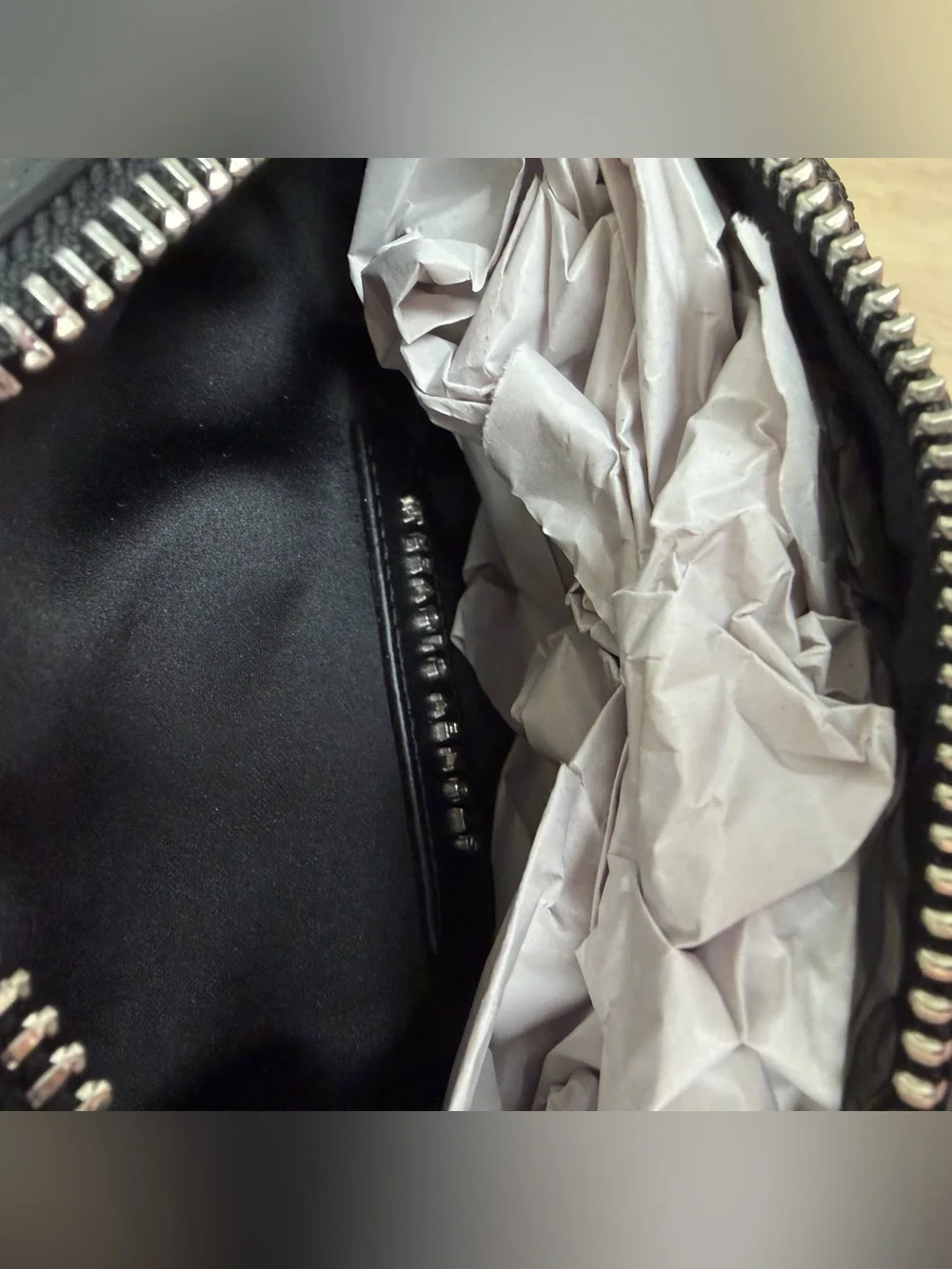Stoney Clover Lane Black Crystal-Studded Cosmetic Case with Heart Zippers